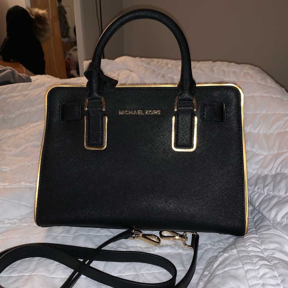 NWOT Black and Gold Michel Kors Bag